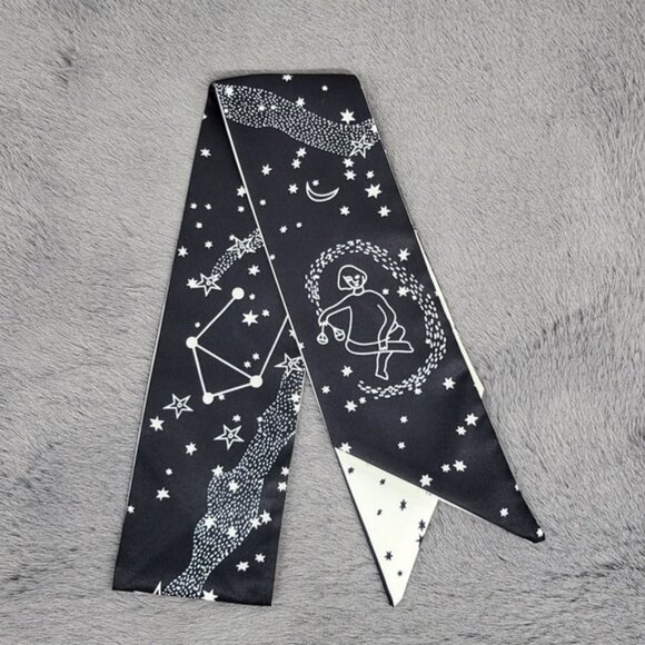 Libra Zodiac Sign Silk Twilly Scarf - Picture 3 of 7